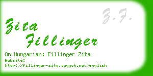 zita fillinger business card
